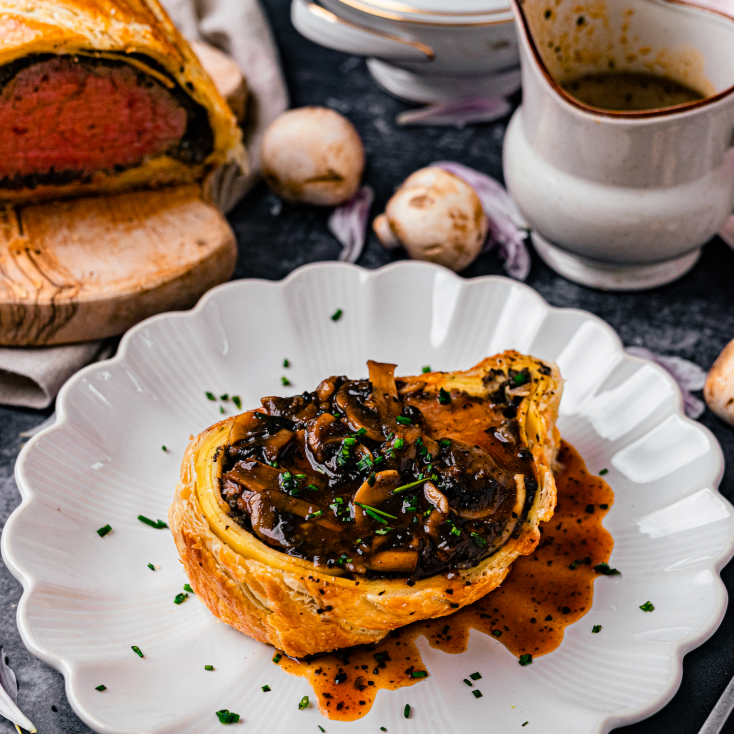 Beef Wellington with Truffle Jus