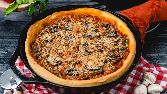 The Ultimate Deep Dish Pizza with Nonna’s Black Truffle Tomato Sauce