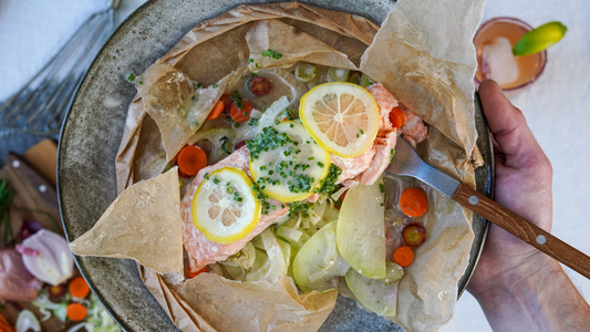 Salmon in Parchment with Beurre Blanc