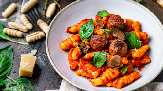 Handmade Cavatelli and Meatballs