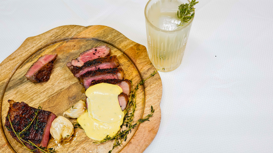 Pan-Seared NY Strip Steak with Sauce Bearnaise