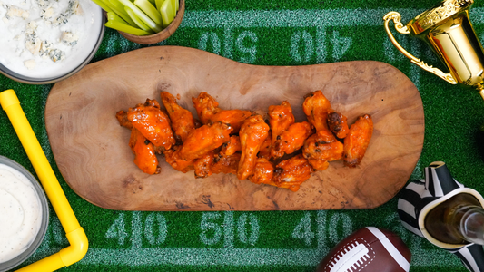 Touchdown Chicken Wings with Truffle Ranch & Truffle Blue Cheese Dip