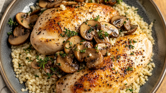 Roasted Chicken Breast with Mushroom Couscous