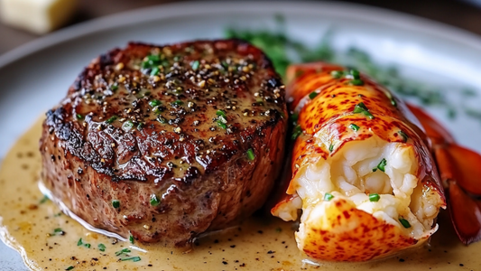 Surf n’ Turf Pan Seared Filet Mignon and Lobster