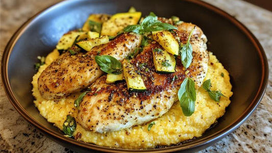 Pan Roasted Chicken Breast with Creamy Polenta